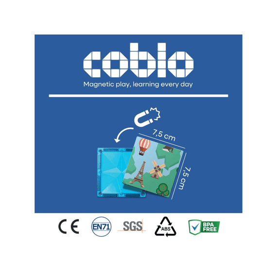 Coblo Magnetische Toppers Wereldkaart 60stuks