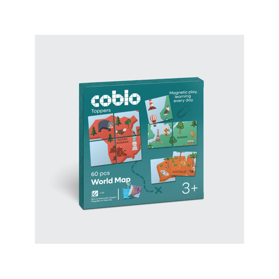 Coblo Magnetische Toppers Wereldkaart 60stuks