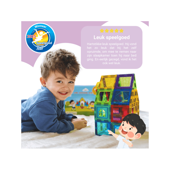 Gladi Magnetische Tegels Pastel 100stuks