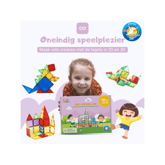 Gladi Magnetische Tegels Pastel 100stuks
