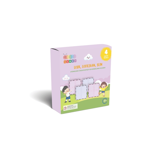 Gladi Magnetische Tegels Uitbreidingsset Grote Tegels Pastel 4stuks