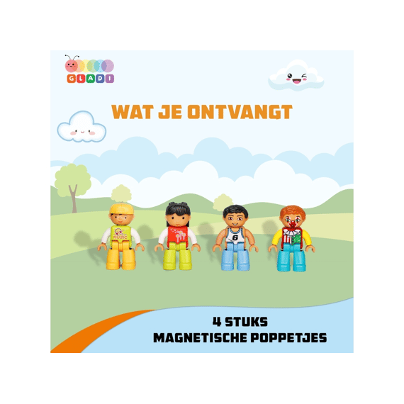 Gladi Uitbreidingsset Magnetische Poppetjes 4stuks
