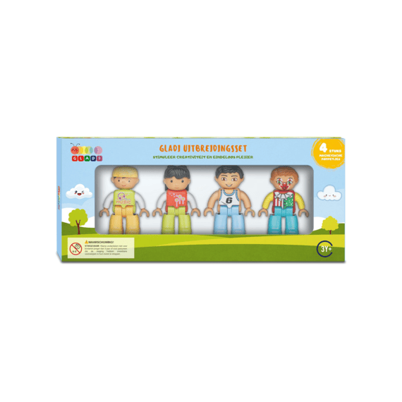 Gladi Uitbreidingsset Magnetische Poppetjes 4stuks