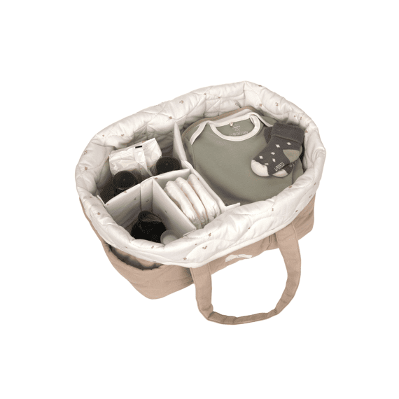 Lassig Cozy Loved Ones Verzorgingsorganizer Biologisch Katoen Licht Taupe