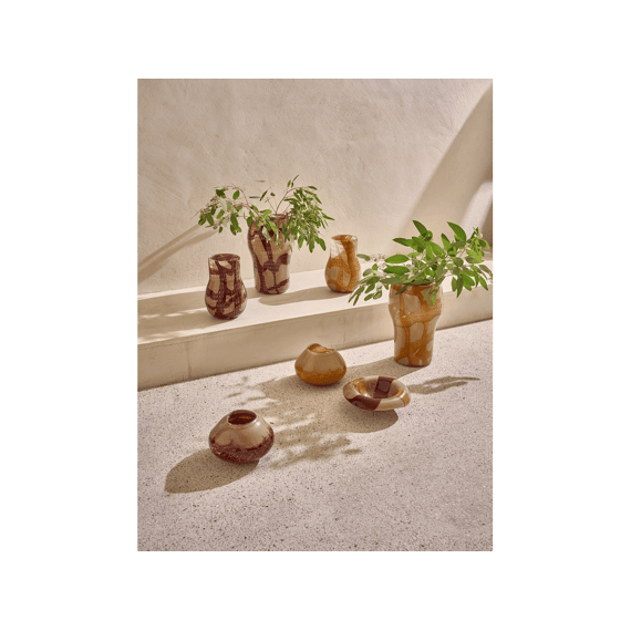 Anima - Vaas / Windlicht - Glas - Dia 17,8 X H 26 Cm - Bordeaux