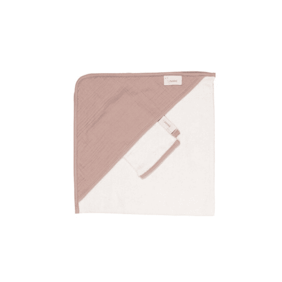 Pericles Badcape + Washandje Teckle Powder Uni