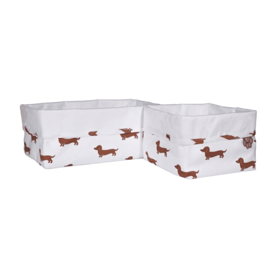 Pericles Commodemandjes Set Teckel Taupe Allover