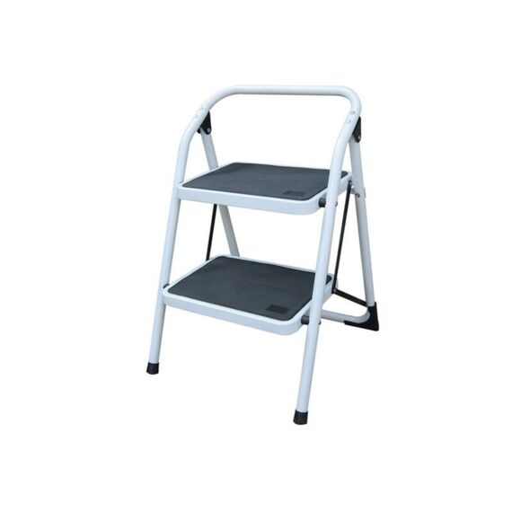 Trapladder 2 Brede Treden Hoog Wit
