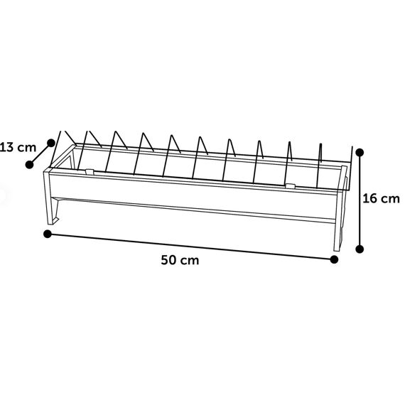 Kippenvoerbak Metaal 50Cm