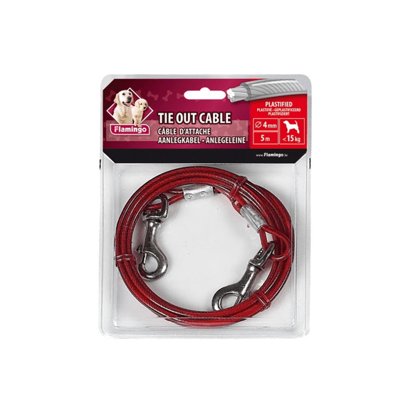Aanlegkabel geplastif. Rood 5m.