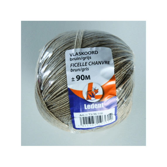 Vlaskoord Bruin/Grijs B. +-90M