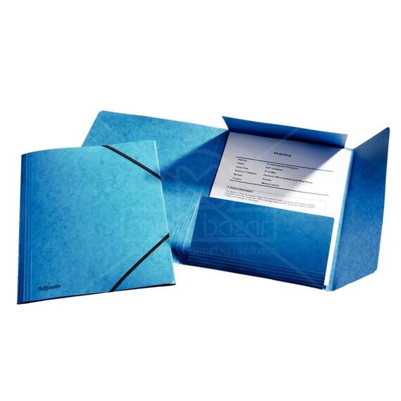 Map 3 Kleppen+Elastiek A4 Blauw