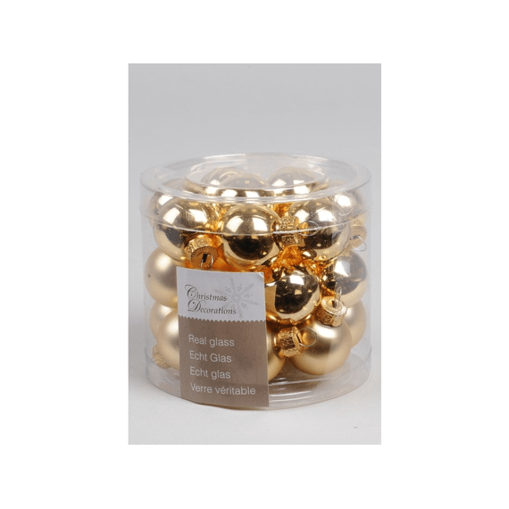 Mini - Glasballetjes 25 Mm Licht Goud