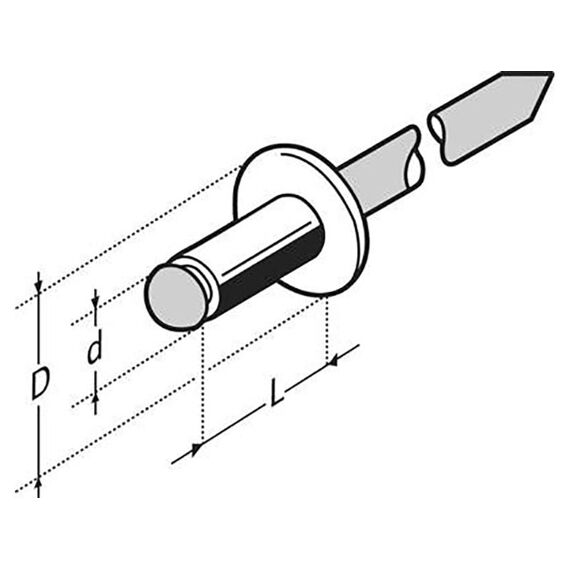 Blindniet.4.8X20X16 Alu Ss