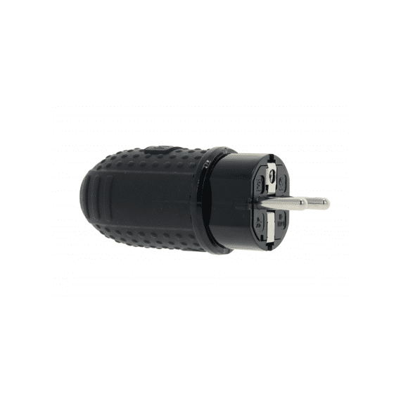 Rubberstekker Univ. 16A Zwart