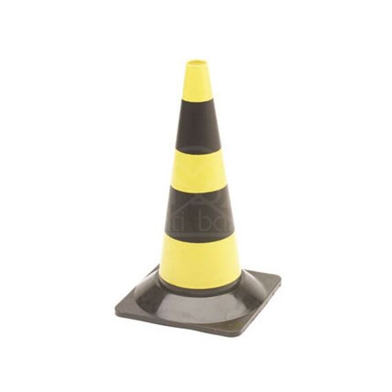 Geel/zwarte verkeerskegel 50cm