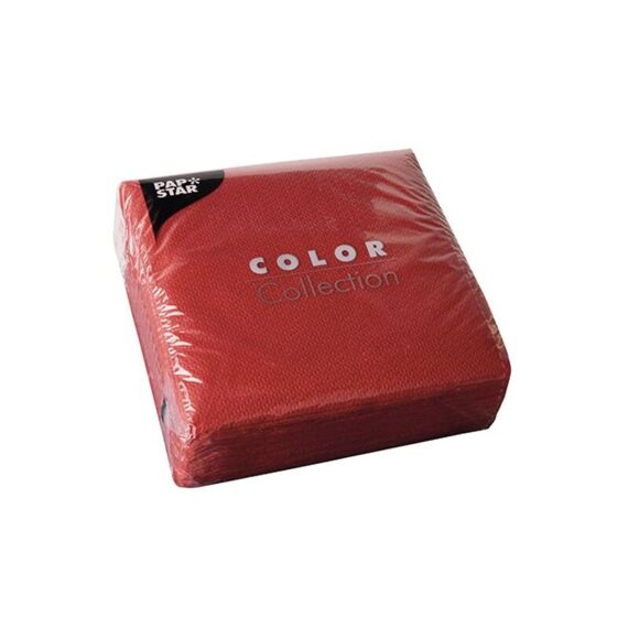 Servetten 1-Laags 1/4 Vouw 33X33Cm Rood 100St.