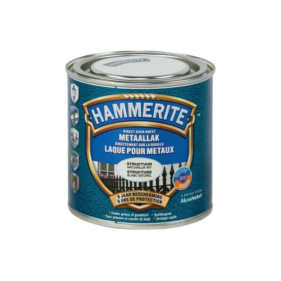 Hammerite Structuur Mat Lak Natuurlijk Wit 250 Ml