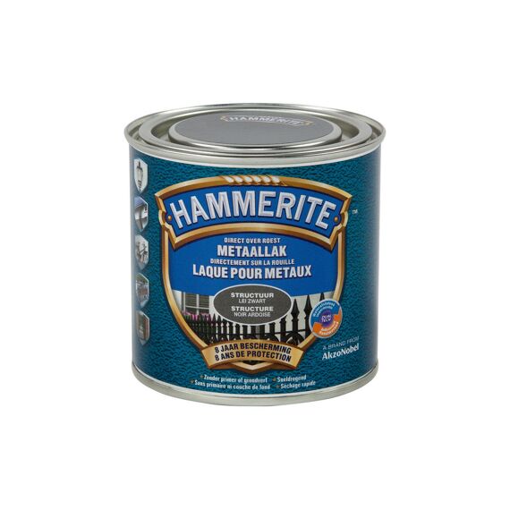 Hammerite Structuur Mat Lak Lei Zwart 250 Ml