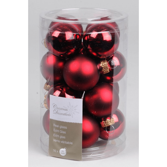 Mini - Glasballetjes 35 Mm Ossenbloedrood