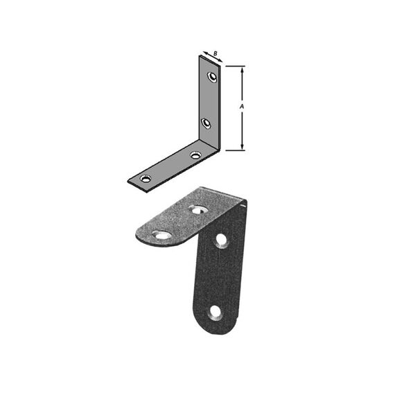 4 Gebogen Hoekijzers Rvs+Schr. 30Mm