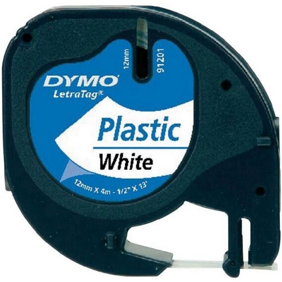 Dymo Letratag Tape 12Mm Plast Wit