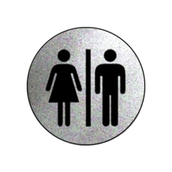 Pictogram Dames/heren Zelfklevend Alu Dia.75