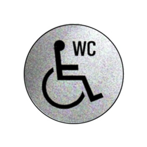 Pictogram Wc Personen met een Beperking Zelfklevend Alu Dia 75