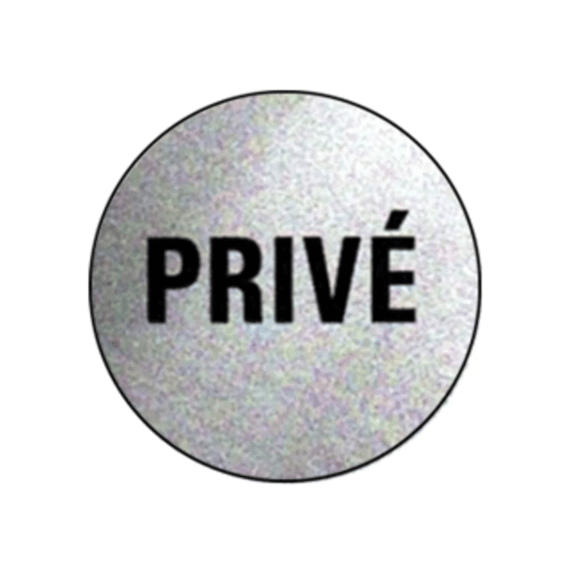 Pictogram Privé Zelfklevend Alu Dia75