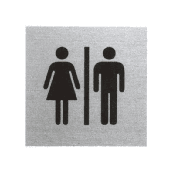 Pictogram dames/heren Alu 80x80mm