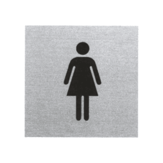Pictogram dames Zelfklevend Alu 80x80mm
