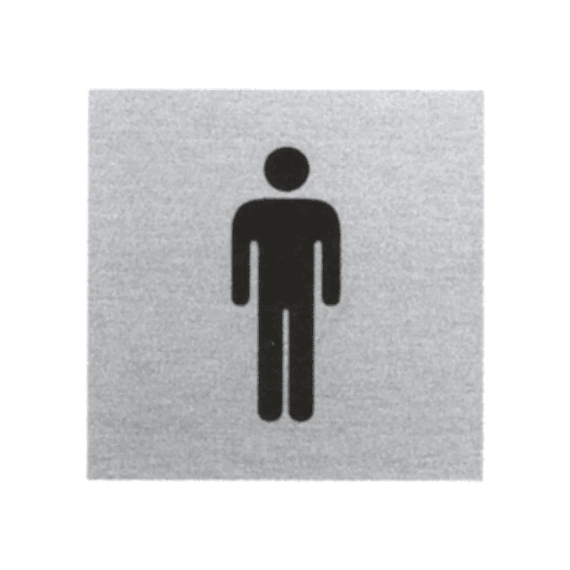 Pictogram heren Zelfklevend Alu 80x80mm