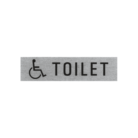 Pictogrammen Toilet Personen met een Beperking Zelfklevend Alu 160x40mm