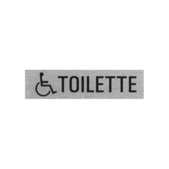 Pictogram Toilette Personen met een Beperking Zelfklevend Alu 160x40mm