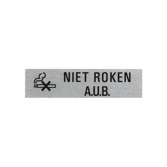 Pictogram Niet Roken Aub Zelfklevend Alu 160x40mm