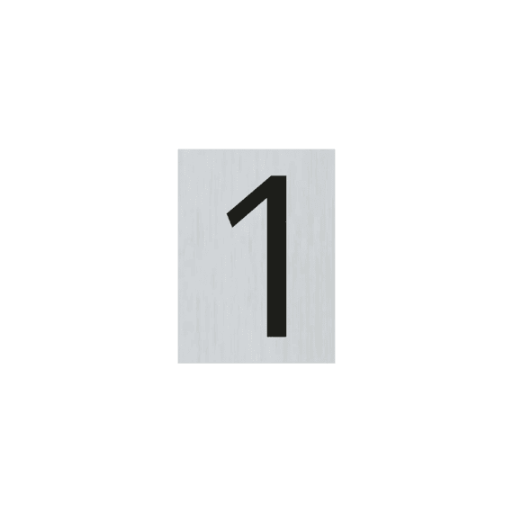 Pictogram Cijfer 1 Zelfklevend Alu 100x60mm