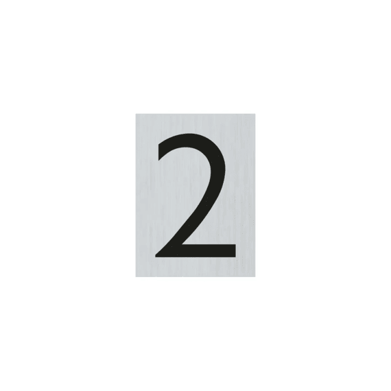 Pictogram Cijfer 2 Zelfklevend Alu 100x60mm