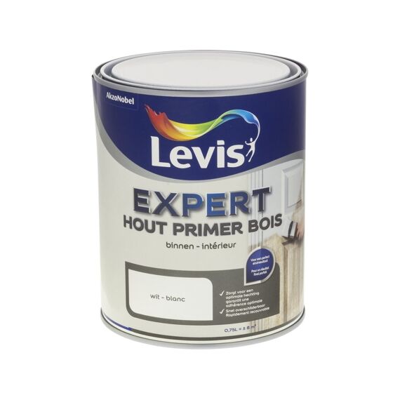 Levis Expert Hout Primer Binnen 0,75L Wit