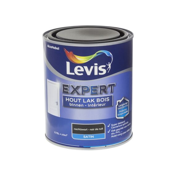 Levis Expert Houtlak Binnen Satin 0,75L Nachtzwart