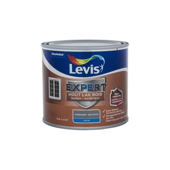 Levis Expert Houtlak Buiten Satin 0,5L Muizengrijs