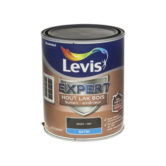 Levis Expert Houtlak Buiten Satin 1L Zwart