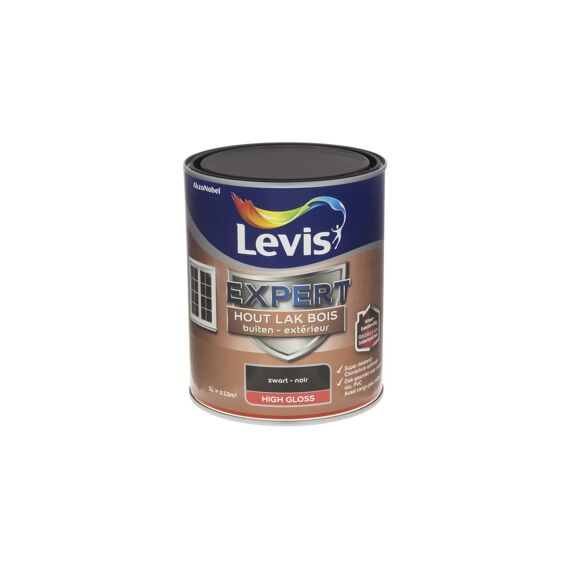 Levis Expert Houtlak Buiten High Gloss 1L Zwart