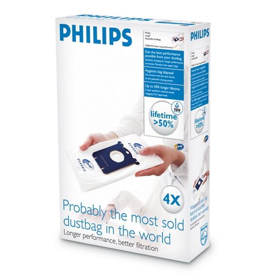 Philips S'bag Classic Stofzuigerzakken 4paks