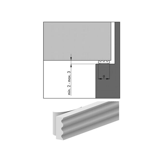 Tochtband 600101062K Mod.Pvc Wit 9X3Mm 7.5M