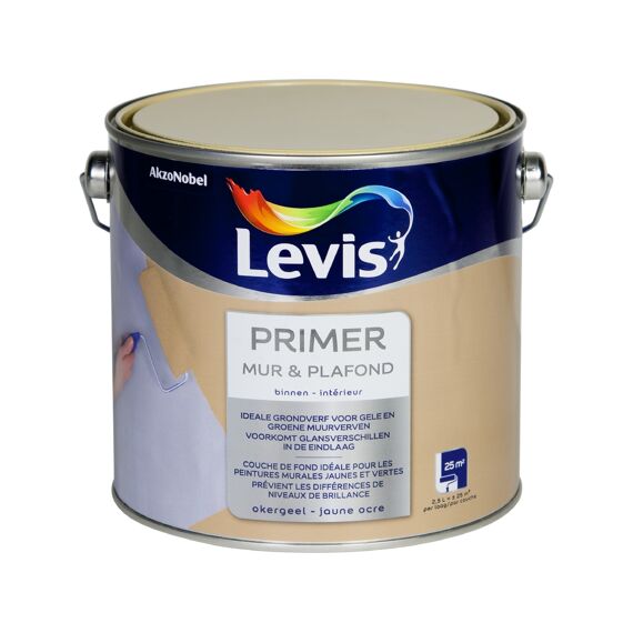 Levis Primer Mur & Plafond Okergeel 2,5 L