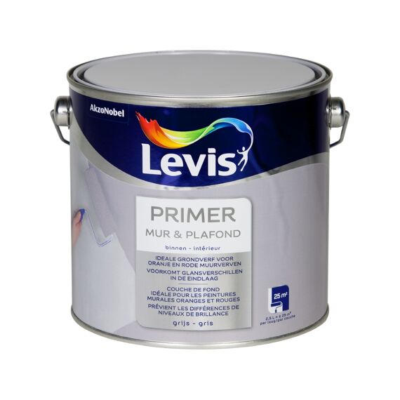 Levis Primer Mur & Plafond Grijs 2,5 L