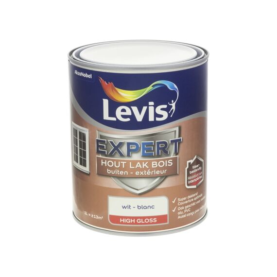 Levis Expert Houtlak Buiten High Gloss 1L Wit