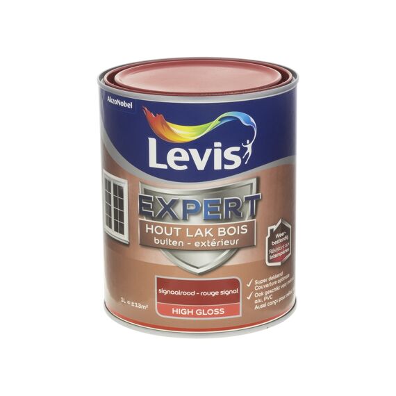 Levis Expert Houtlak Buiten High Gloss 1L Signaalrood