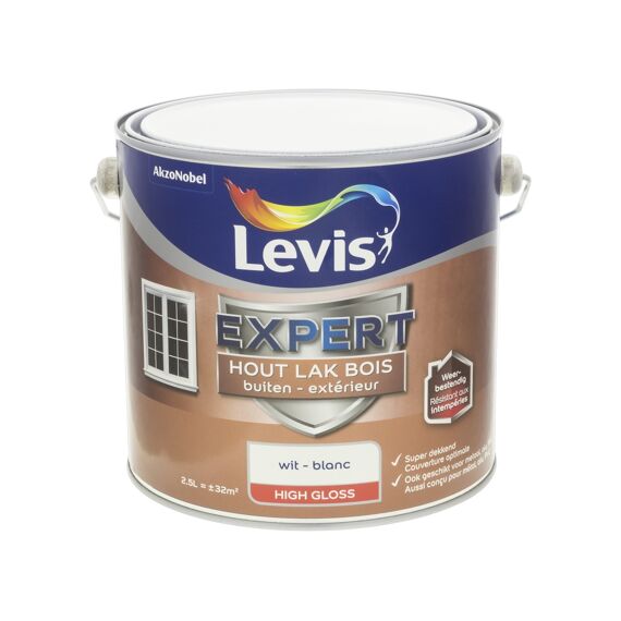 Levis Expert Houtlak Buiten High Gloss 2,5L Wit