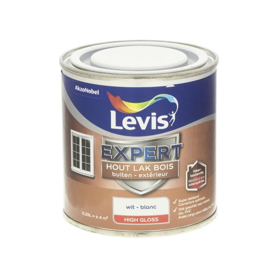 Levis Expert Houtlak Buiten High Gloss 0,25L Wit